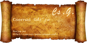 Csernai Géza névjegykártya