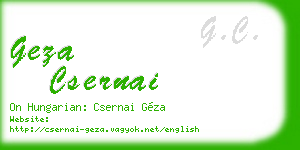 geza csernai business card
